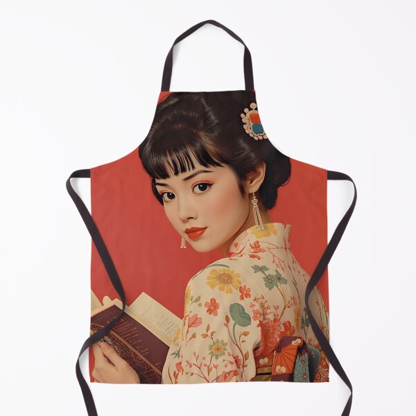 Item preview,  Pretty Cute Retro Kimono Japan Girl Reading a Book Booklover  designed and sold by Vintage City.