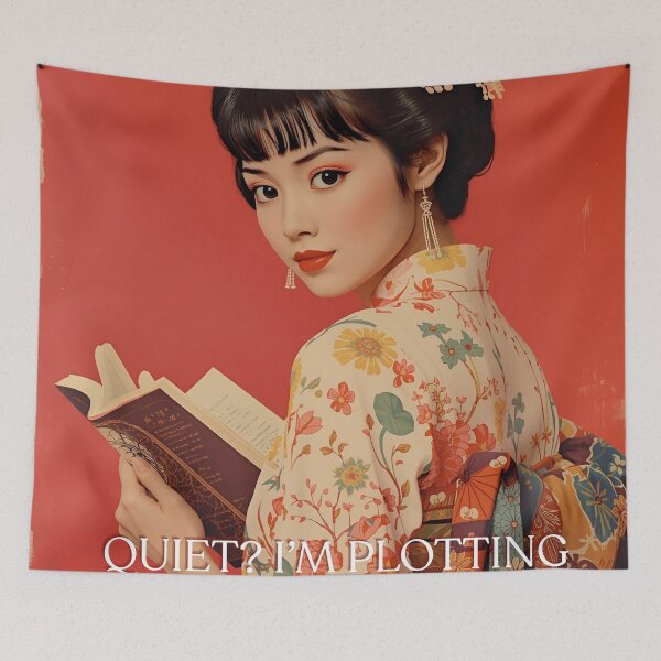 Item preview,  Pretty Cute Retro Kimono Japan Girl Reading a Book Booklover  designed and sold by Vintage City.