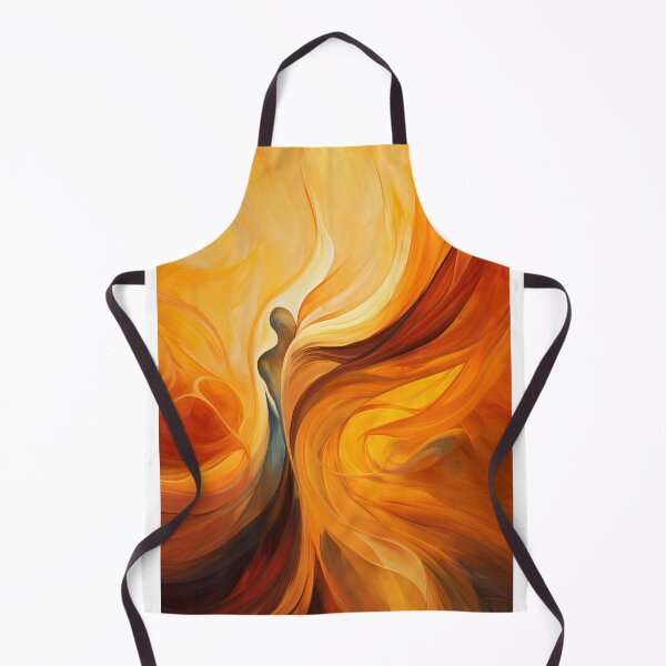 Item preview, Dancing Woman Swathed in Blazing Amber Hues, a Flowing, Abstract Figure Captured in the Warmth of Fiery Energy designed and sold by Epsydon Designers.