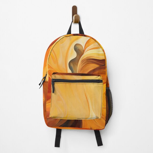 Item preview, Dancing Woman Swathed in Blazing Amber Hues, a Flowing, Abstract Figure Captured in the Warmth of Fiery Energy designed and sold by Epsydon Designers.