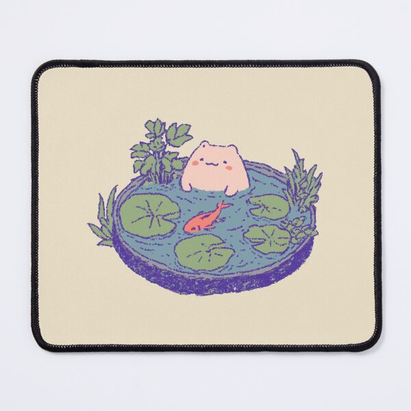 Item preview, Cat Fishing Pond, pastel crayon illustration designed and sold by Magnificent Lizard.