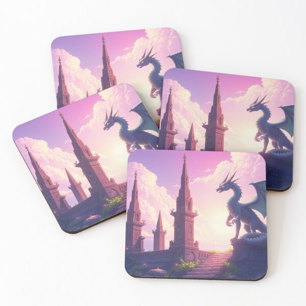 Item preview, Dragon Sentinel at Dusk – Epic Fantasy Art for Laptop Sleeves & Phone Cases designed and sold by PunchDrop.