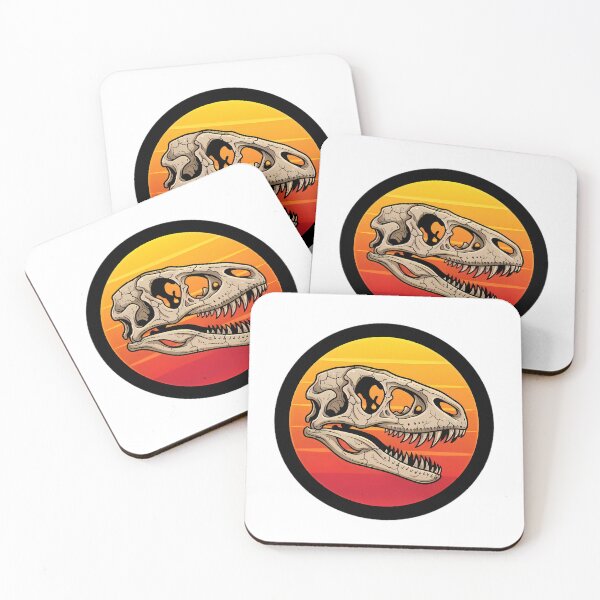 Item preview, T-Rex Dinosaur Skull Sunset Circle  designed and sold by By:MarcinK.