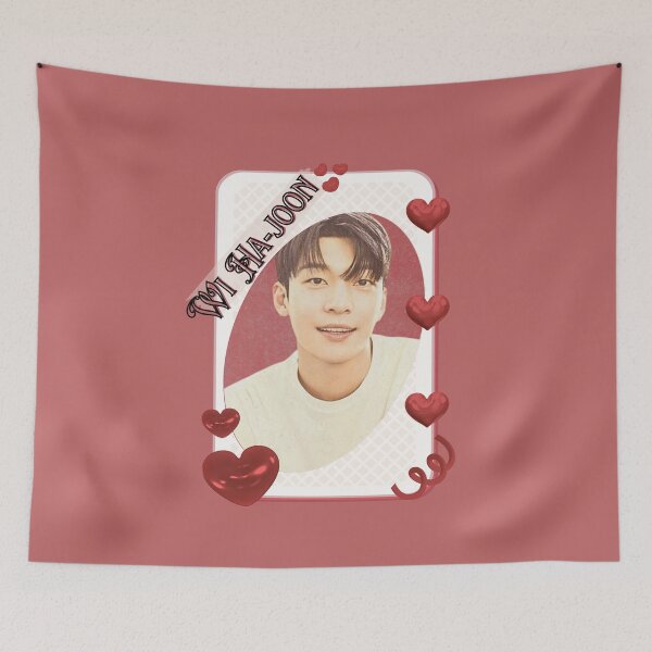 Item preview, Wi Ha-joon Korean Actor Kdrama Group Card Red Aesthetic Collage Design designed and sold by AJUNICE STUDIO.