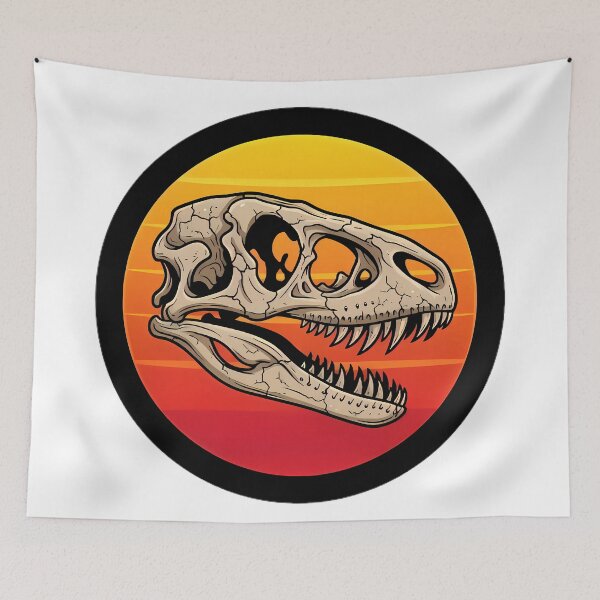 Item preview, T-Rex Dinosaur Skull Sunset Circle  designed and sold by By:MarcinK.
