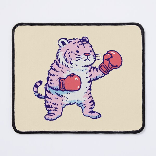 Item preview, Boxing Tiger, playful pastel cartoon illustration designed and sold by Magnificent Lizard.
