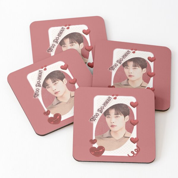 Item preview, Woo Do-hwan Korean Actor Kdrama Group Card Red Aesthetic Collage Design designed and sold by AJUNICE STUDIO.