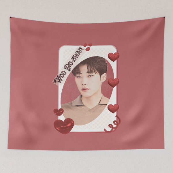 Item preview, Woo Do-hwan Korean Actor Kdrama Group Card Red Aesthetic Collage Design designed and sold by AJUNICE STUDIO.