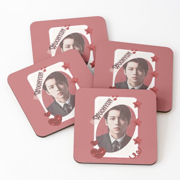 Item preview, Woo Hyeon-seo (Woohyun of Infinite) Korean Actor Kdrama Group Card Red Aesthetic Collage Design designed and sold by AJUNICE STUDIO.
