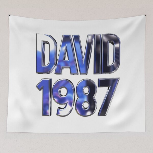 Item preview, David 1987 — Chrome 3D Name Design designed and sold by AlexLineArt.