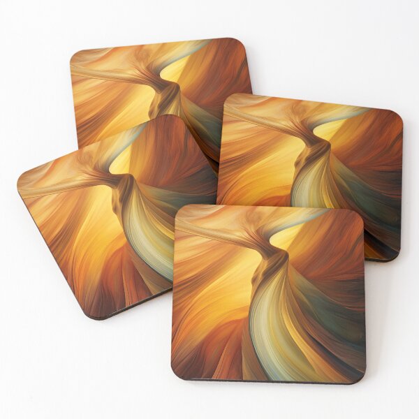 Item preview, Dancing Woman Swathed in Blazing Amber Hues, a Flowing, Abstract Figure Captured in the Warmth of Fiery Energy designed and sold by Epsydon Designers.