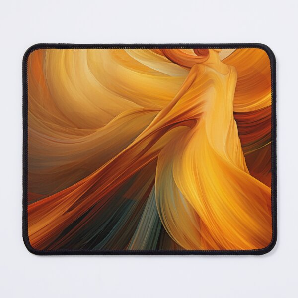 Item preview, Dancing Woman Swathed in Blazing Amber Hues, a Flowing, Abstract Figure Captured in the Warmth of Fiery Energy designed and sold by Epsydon Designers.
