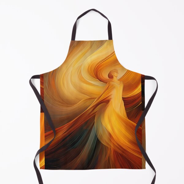 Item preview, Dancing Woman Swathed in Blazing Amber Hues, a Flowing, Abstract Figure Captured in the Warmth of Fiery Energy designed and sold by Epsydon Designers.