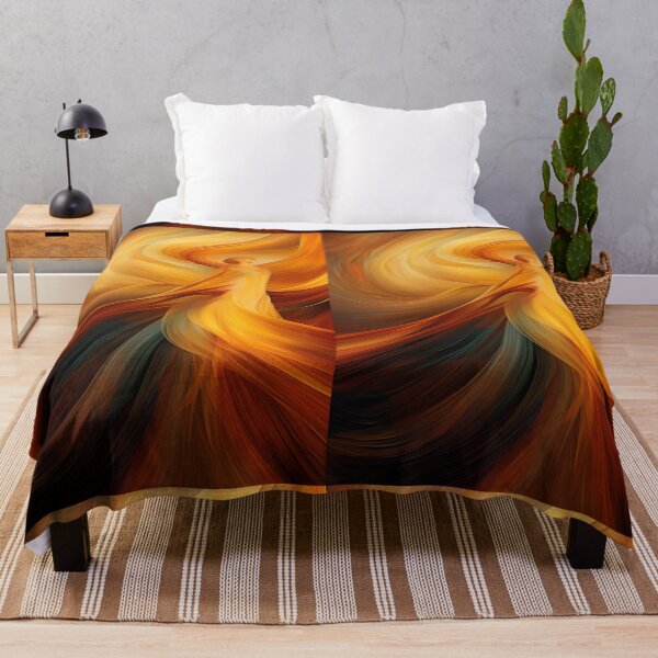 Item preview, Dancing Woman Swathed in Blazing Amber Hues, a Flowing, Abstract Figure Captured in the Warmth of Fiery Energy designed and sold by Epsydon Designers.