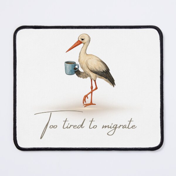 Item preview, Too Tired to Migrate – Watercolor Stork Illustration designed and sold by SillentDesign.