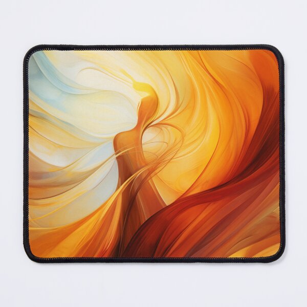 Item preview, Dancing Woman Swathed in Blazing Amber Hues, a Flowing, Abstract Figure Captured in the Warmth of Fiery Energy designed and sold by Epsydon Designers.