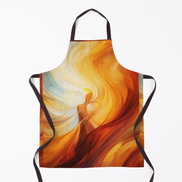 Item preview, Dancing Woman Swathed in Blazing Amber Hues, a Flowing, Abstract Figure Captured in the Warmth of Fiery Energy designed and sold by Epsydon Designers.