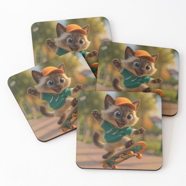 Item preview, Skater Balinese Cat designed and sold by Sillytoe.