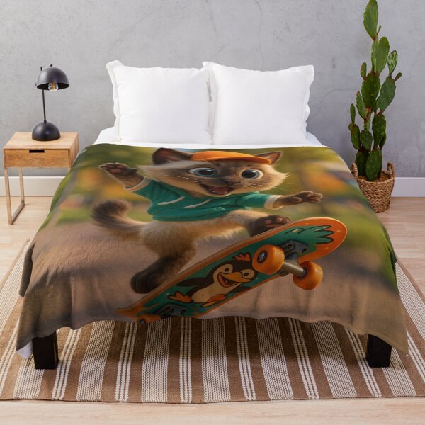 Item preview, Skater Balinese Cat designed and sold by Sillytoe.