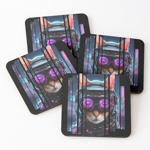 Item preview, Cyber cat whit neon glasses 2 designed and sold by Neon G.