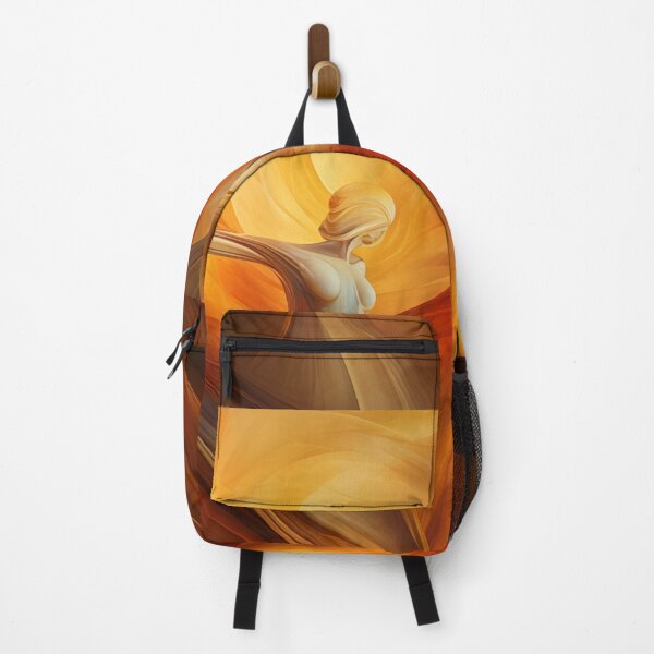 Item preview, Dancing Woman Swathed in Blazing Amber Hues, a Flowing, Abstract Figure Captured in the Warmth of Fiery Energy designed and sold by Epsydon Designers.