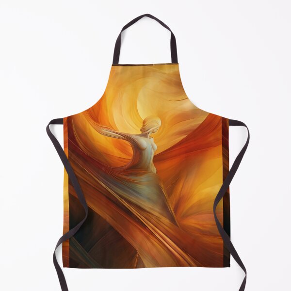 Item preview, Dancing Woman Swathed in Blazing Amber Hues, a Flowing, Abstract Figure Captured in the Warmth of Fiery Energy designed and sold by Epsydon Designers.