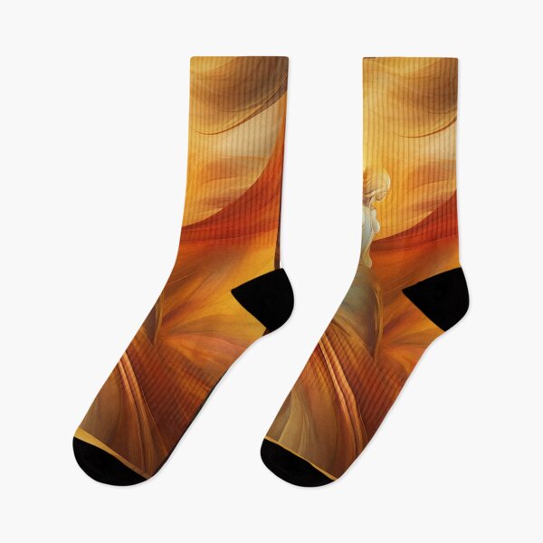 Item preview, Dancing Woman Swathed in Blazing Amber Hues, a Flowing, Abstract Figure Captured in the Warmth of Fiery Energy designed and sold by Epsydon Designers.