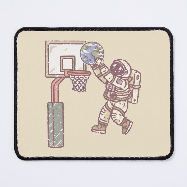 Item preview, Basketball Astronaut Earth Planet dunk, retro textured illustration designed and sold by Magnificent Lizard.