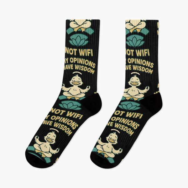 Item preview, My Opinions Have Wisdom Not WiFi Funny Meditating Duck Design designed and sold by TeeTimeTreasure.