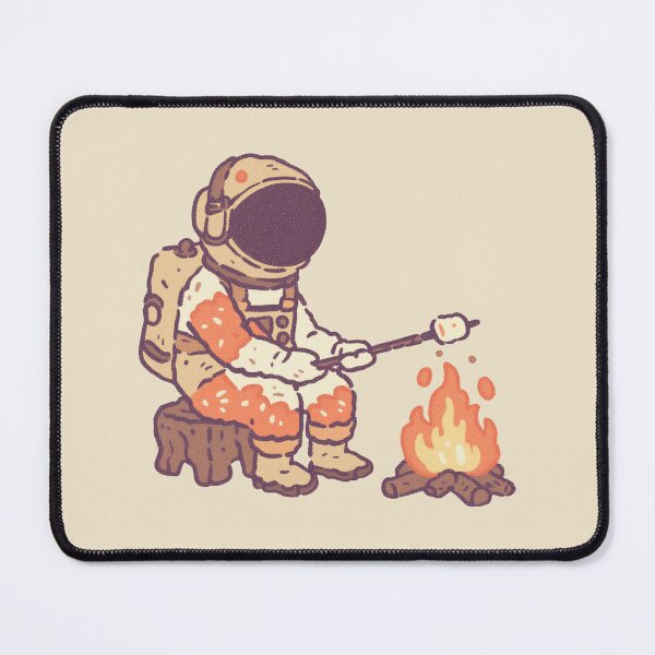 Item preview, Astronaut Marshmellow Campfire, cozy retro space illustration designed and sold by Magnificent Lizard.