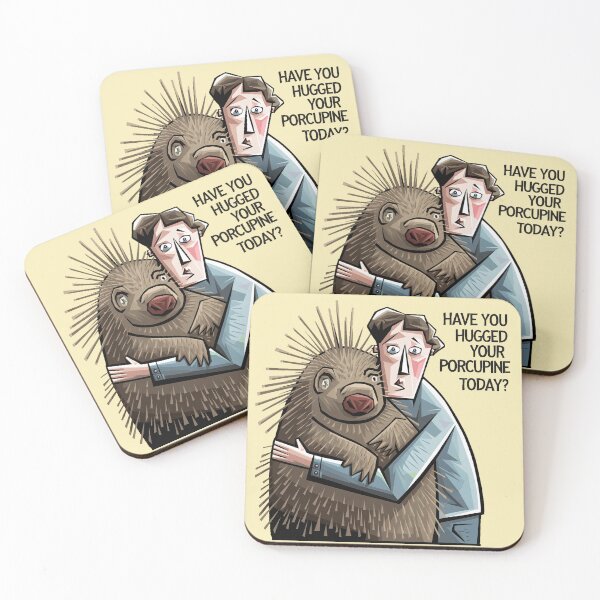 Item preview, Funny Hugging Porcupine Satire designed and sold by Nature's Fancy.
