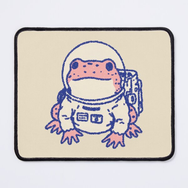 Item preview, Astronaut Frog, pastel crayon texture illustration designed and sold by Magnificent Lizard.