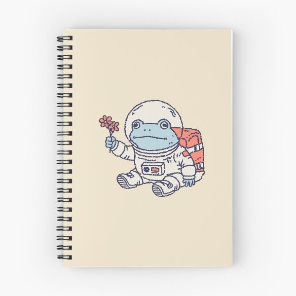 Item preview, Astronaut Frog holding flower, pastel spacesuit illustration designed and sold by Magnificent Lizard.