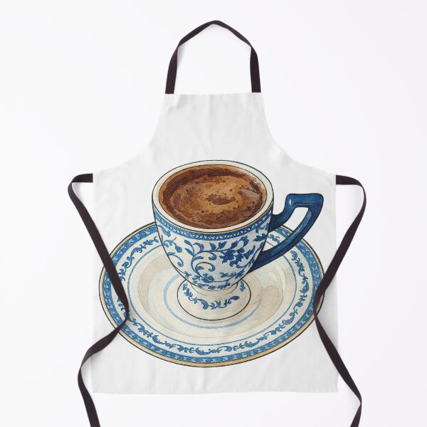 Item preview, Turkish Coffee in Blue Porcelain Cup – Watercolor Style designed and sold by Pacika.