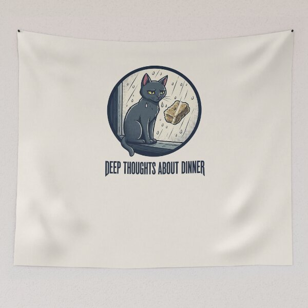 Item preview, Grumpy Cat Deep Thoughts About Dinner Funny Art designed and sold by HoopeStylee.