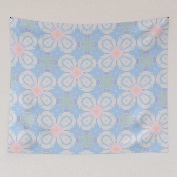 Item preview, Kaleidoscopic seamless floral pattern in pastel tones designed and sold by juthamas8426.