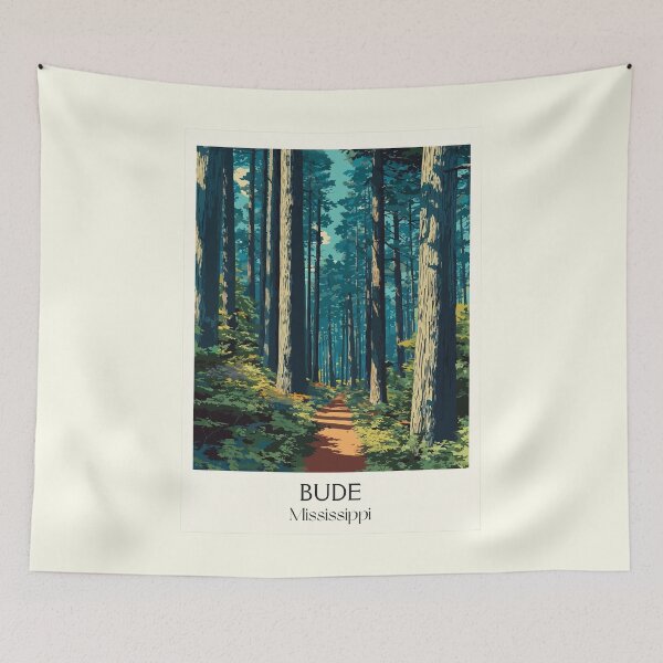 Item preview, Bude Mississippi Forest | Sunlit Woodland Path Art Print designed and sold by TuncGK.