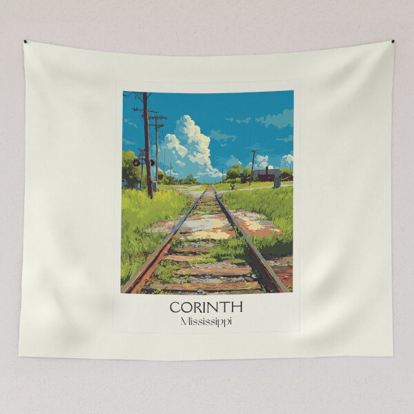 Item preview, Corinth Mississippi Railroad | Historic Crossroads Art Print designed and sold by TuncGK.