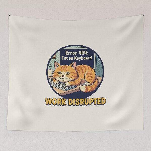 Item preview, Error 404 Cat on Keyboard Funny Programmer Meme designed and sold by HoopeStylee.