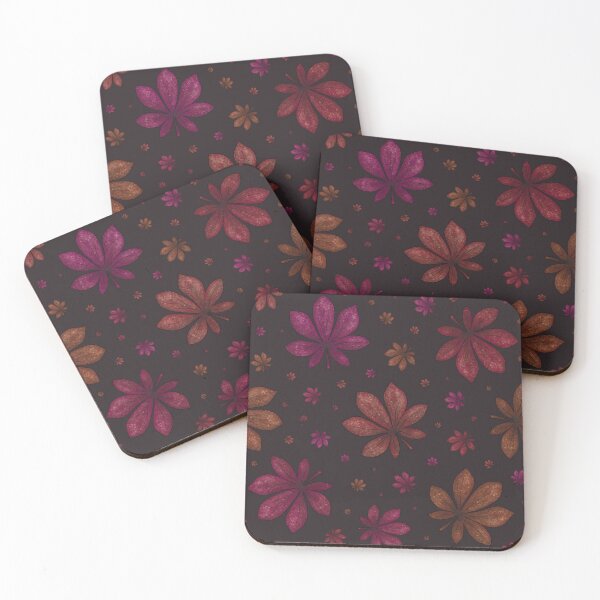 Item preview, Pattern of colorful autumn leaves on a dark background designed and sold by Cherevan.