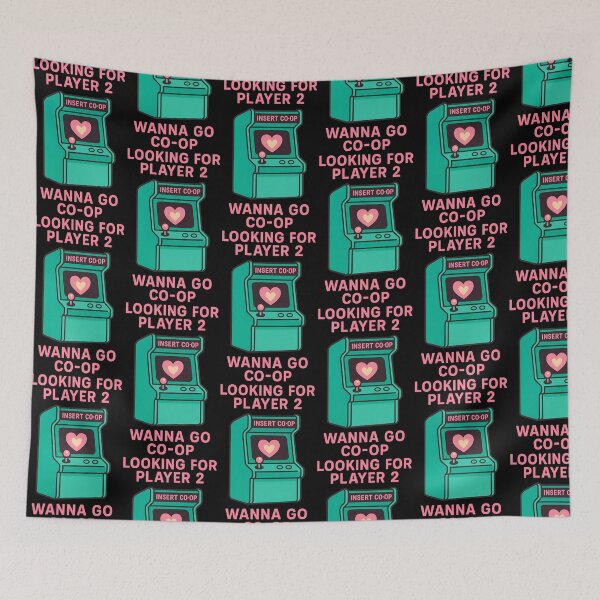Item preview, Looking for Player 2 Wanna Go Co-op Retro Arcade Love Design designed and sold by TeeTimeTreasure.