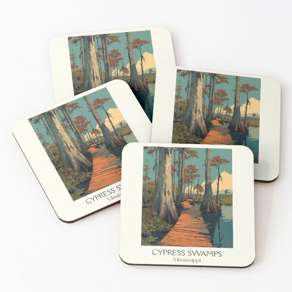 Item preview, Mississippi Cypress Swamp | Southern Wetlands Boardwalk Art designed and sold by TuncGK.