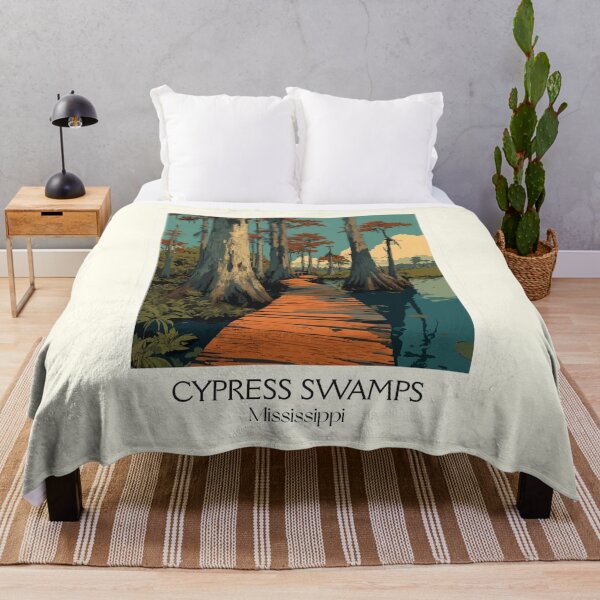 Item preview, Mississippi Cypress Swamp | Southern Wetlands Boardwalk Art designed and sold by TuncGK.