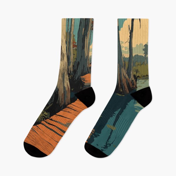 Item preview, Mississippi Cypress Swamp | Southern Wetlands Boardwalk Art designed and sold by TuncGK.