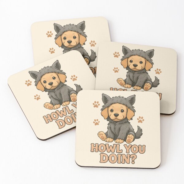 Item preview, Howl You Doin Funny Werewolf Dog Pun Design designed and sold by Dantin.
