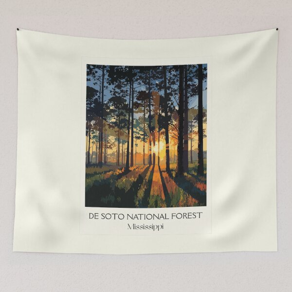 Item preview, De Soto National Forest | Mississippi Pine Woods Sunrise Art designed and sold by TuncGK.