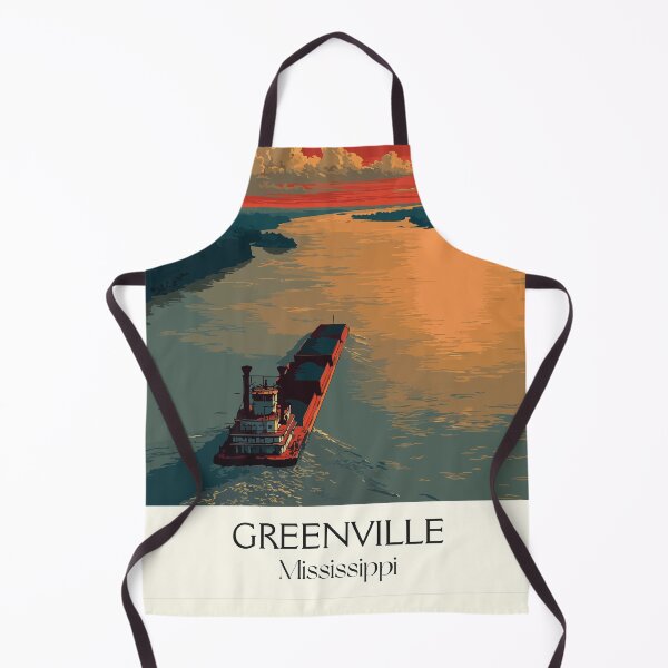 Item preview, Greenville Mississippi River | Towboat at Sunset Art Print designed and sold by TuncGK.