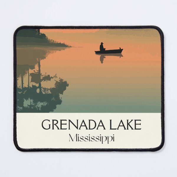Item preview, Grenada Lake Mississippi | Misty Morning Fishing Art Print designed and sold by TuncGK.