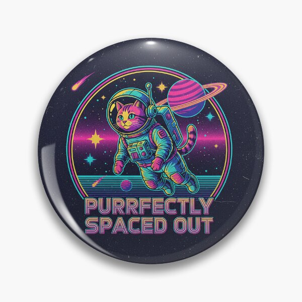 Item preview, Purrfectly Spaced Out Cat Synthwave Astronaut Art designed and sold by HoopeStylee.