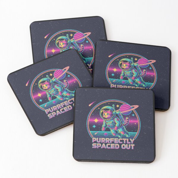 Item preview, Purrfectly Spaced Out Cat Synthwave Astronaut Art designed and sold by HoopeStylee.
